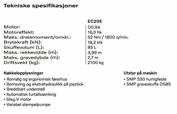 Volvo EC 20 E Mini ekskavatoriai < 7 t