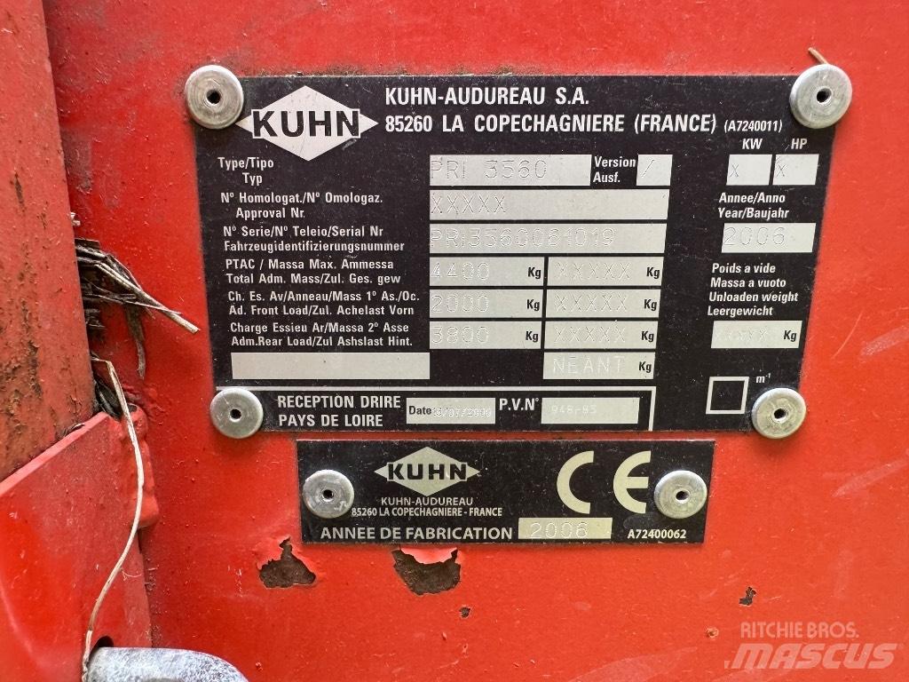 Kuhn Primor 3560 Ryšulių smulkinimo, pjaustymo ir išvyniojimo įrenginiai