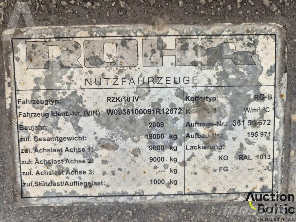 Rohr RZK 18 IV Tentinės puspriekabės
