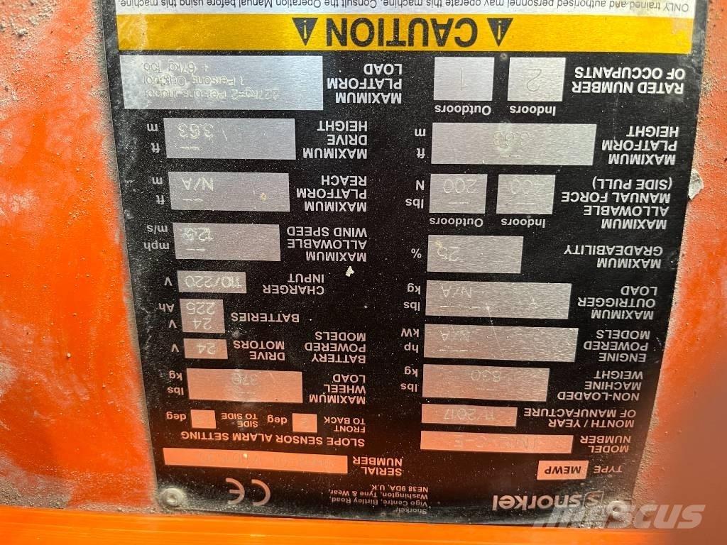 Snorkel TM 12 Vertikalūs stiebiniai keltuvai