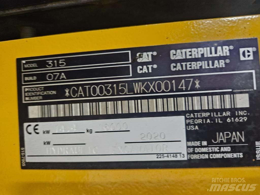 CAT 315 Vikšriniai ekskavatoriai