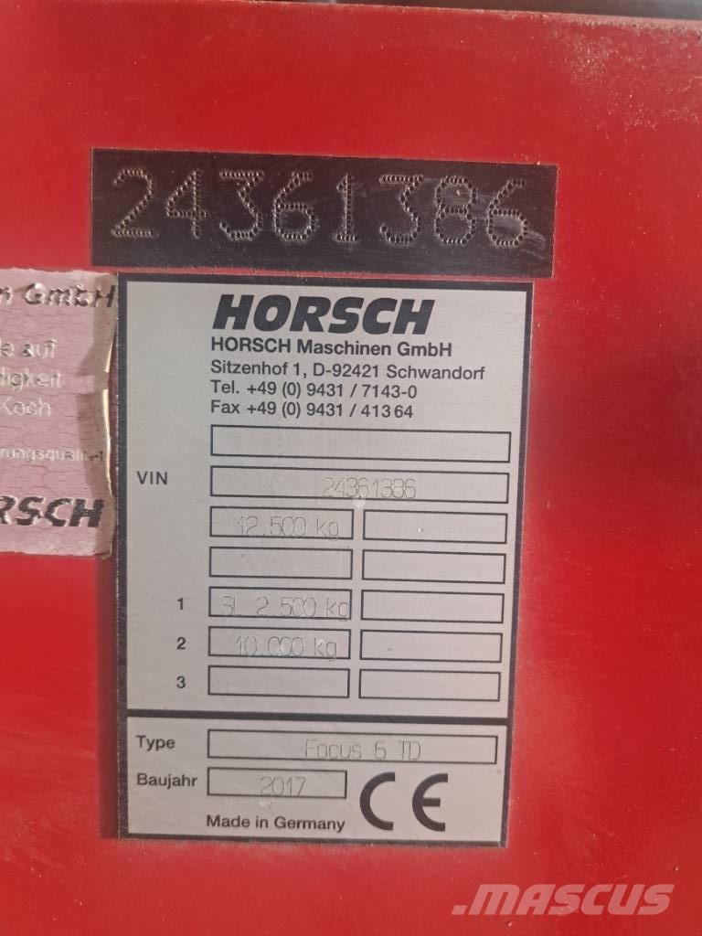 Horsch Focus 6 TD Sėjimo technika