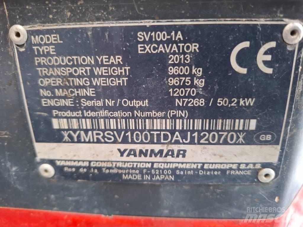 Yanmar SV100-1A Vidutinės galios ekskavatoriai 7-12 t