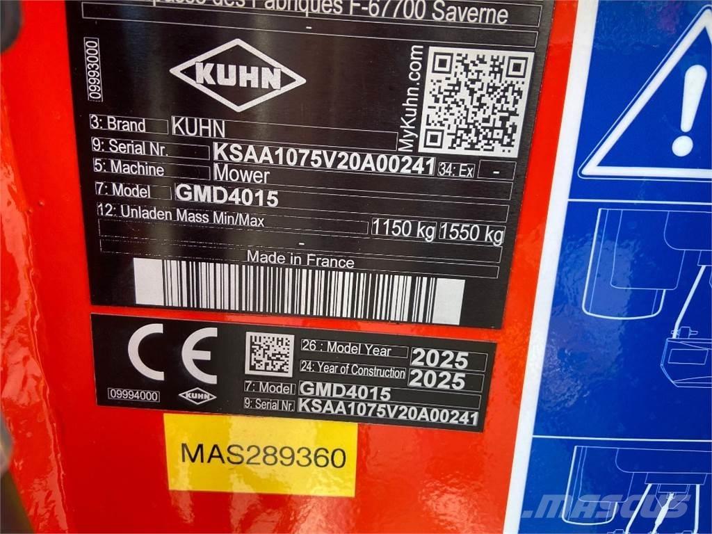 Kuhn GMD4015 Formuojančios žoliapjovės