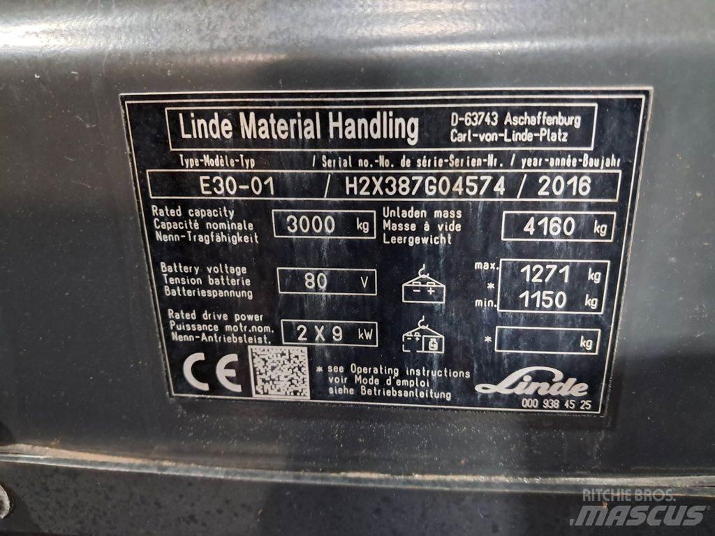 Linde E30-01 Elektriniai šakiniai krautuvai
