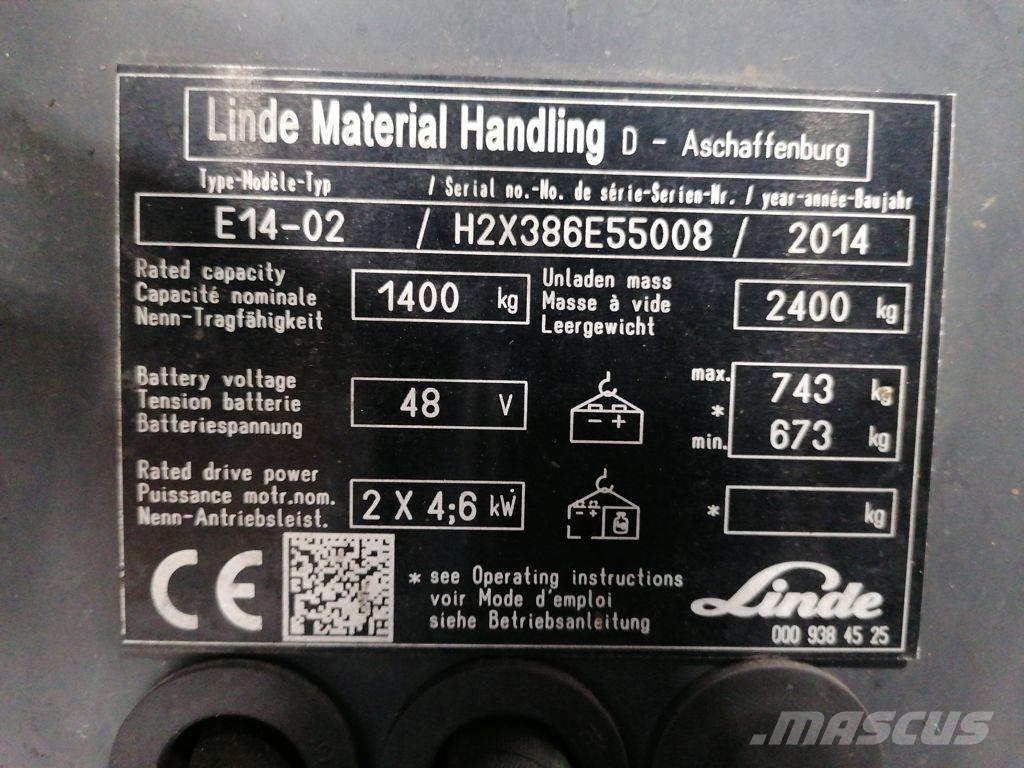 Linde E14-02 Elektriniai šakiniai krautuvai