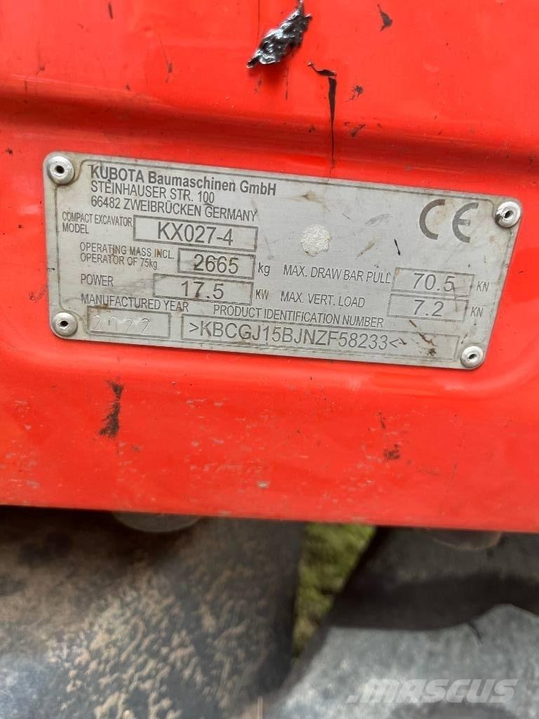 Kubota KX 027-4 Mini ekskavatoriai < 7 t