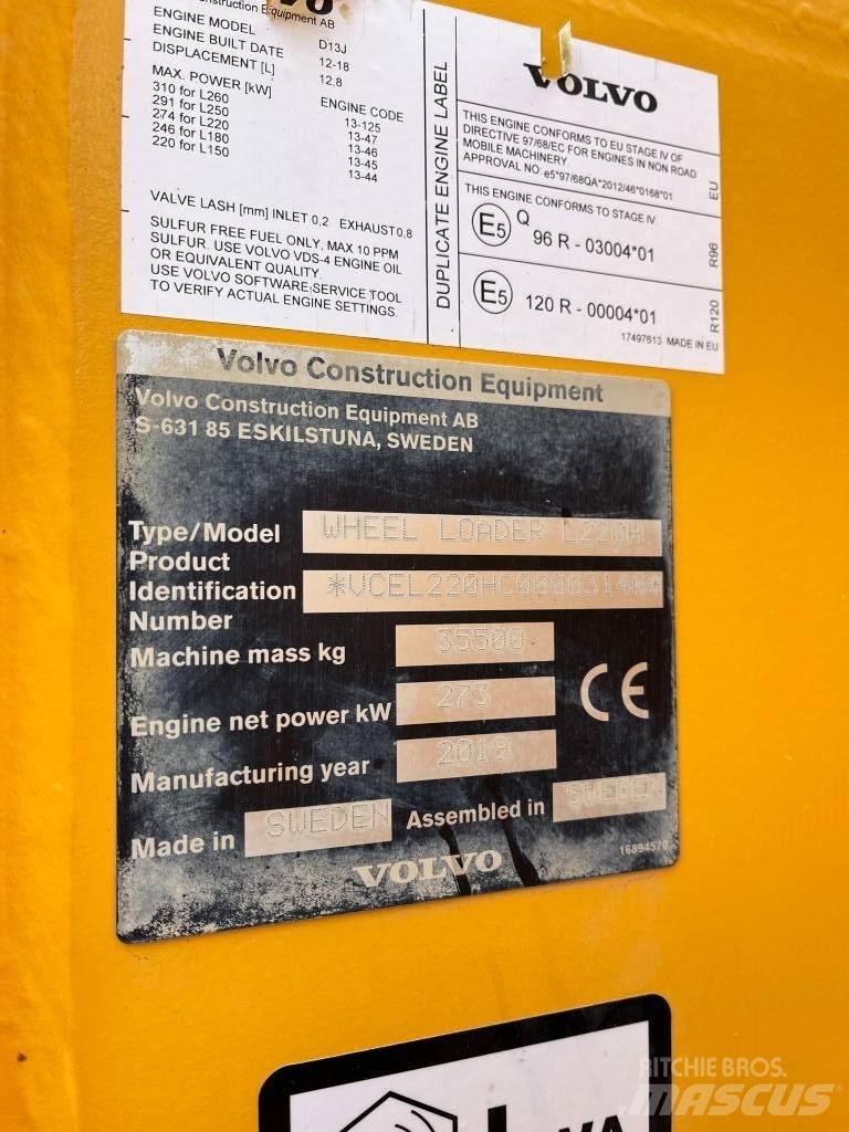 Volvo L220H Naudoti ratiniai krautuvai