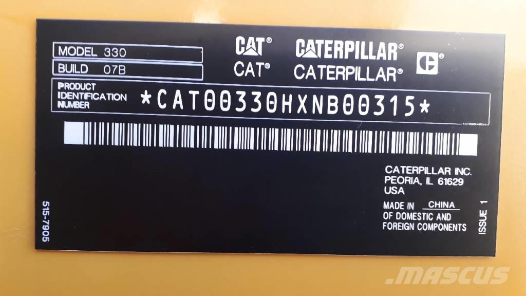 CAT 330 Vikšriniai ekskavatoriai
