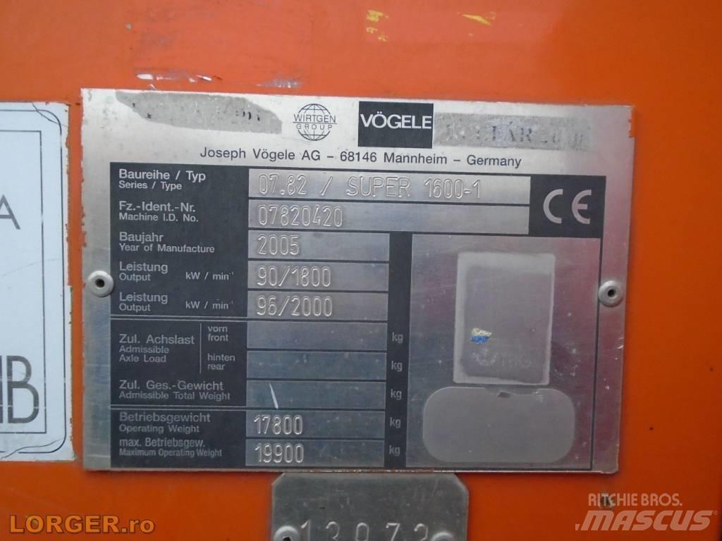 Vögele Super 1600 Asfalto klotuvai