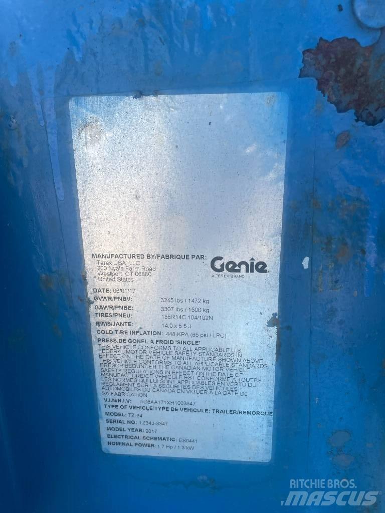 Genie TZ-34/20 Ant priekabų montuojamos kėlimo platformos
