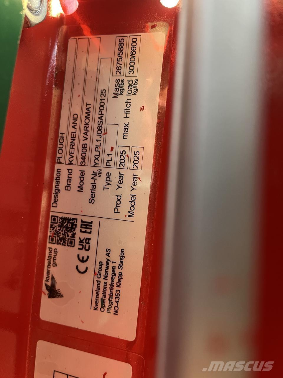 Kverneland 3400B Apverčiamieji plūgai