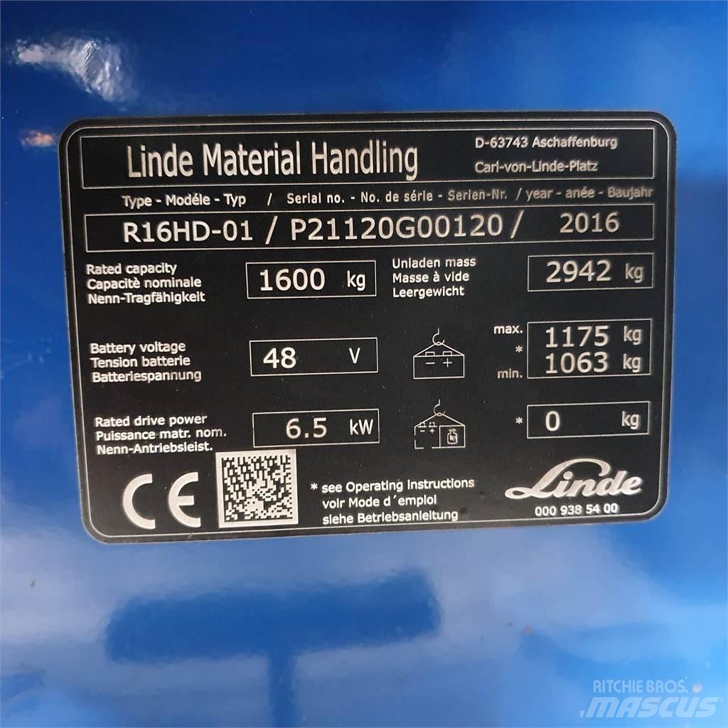 Linde R16HD Šakiniai krautuvai su prailgintu keltuvu