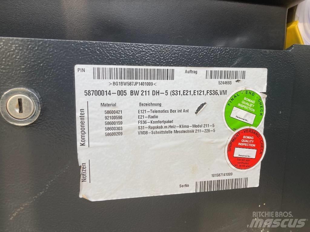 Bomag BW 211 DH-5 Vieno būgno volai