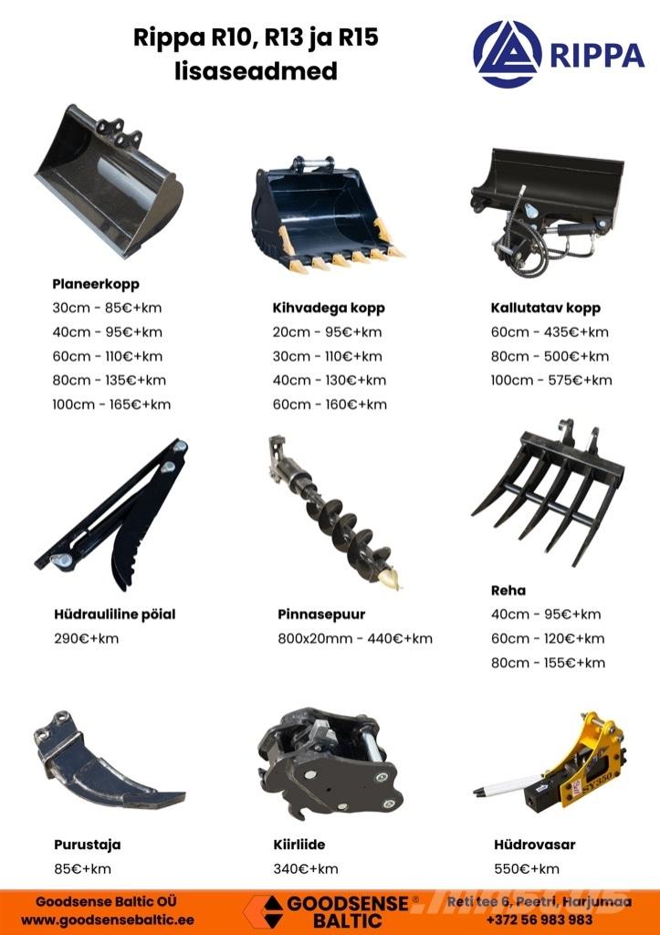 Rippa R18 Pro Mini ekskavatoriai < 7 t