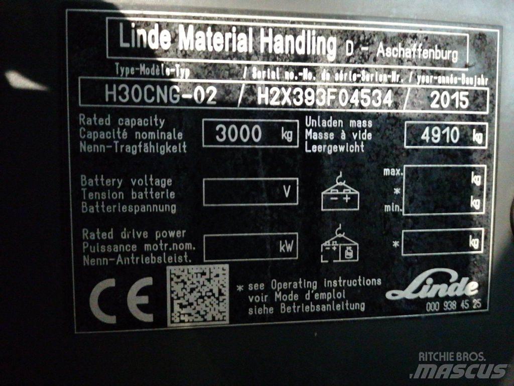 Linde H30TCNG-02 LPG (dujiniai) krautuvai
