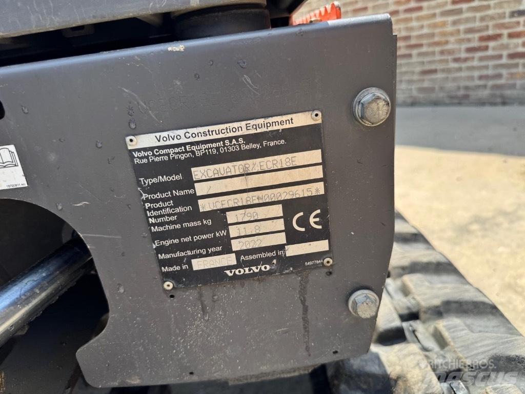 Volvo ECR 18 E Mini ekskavatoriai < 7 t