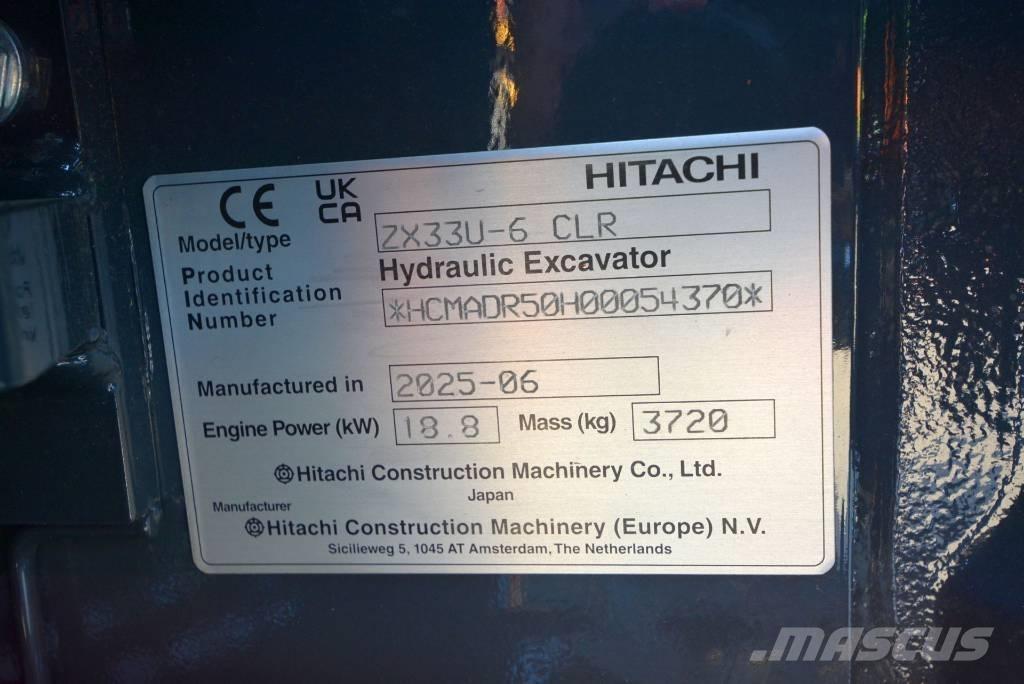 Hitachi ZX 33 U-6 Mini ekskavatoriai < 7 t