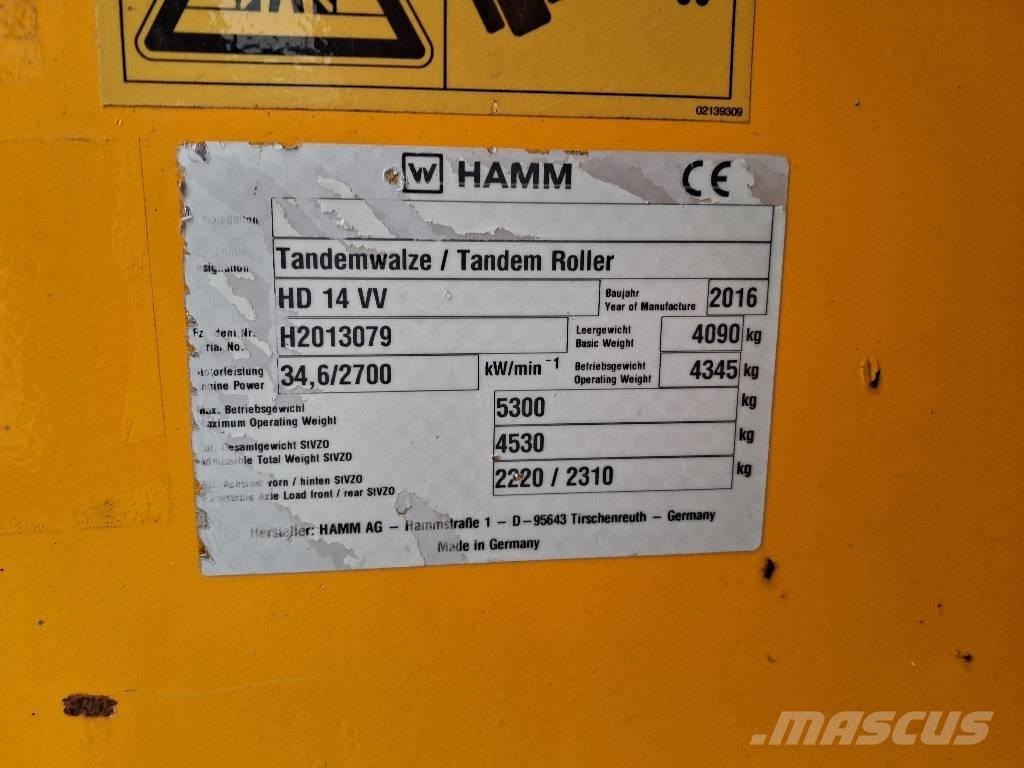 Hamm HD 14 VV Porinių būgnų volai