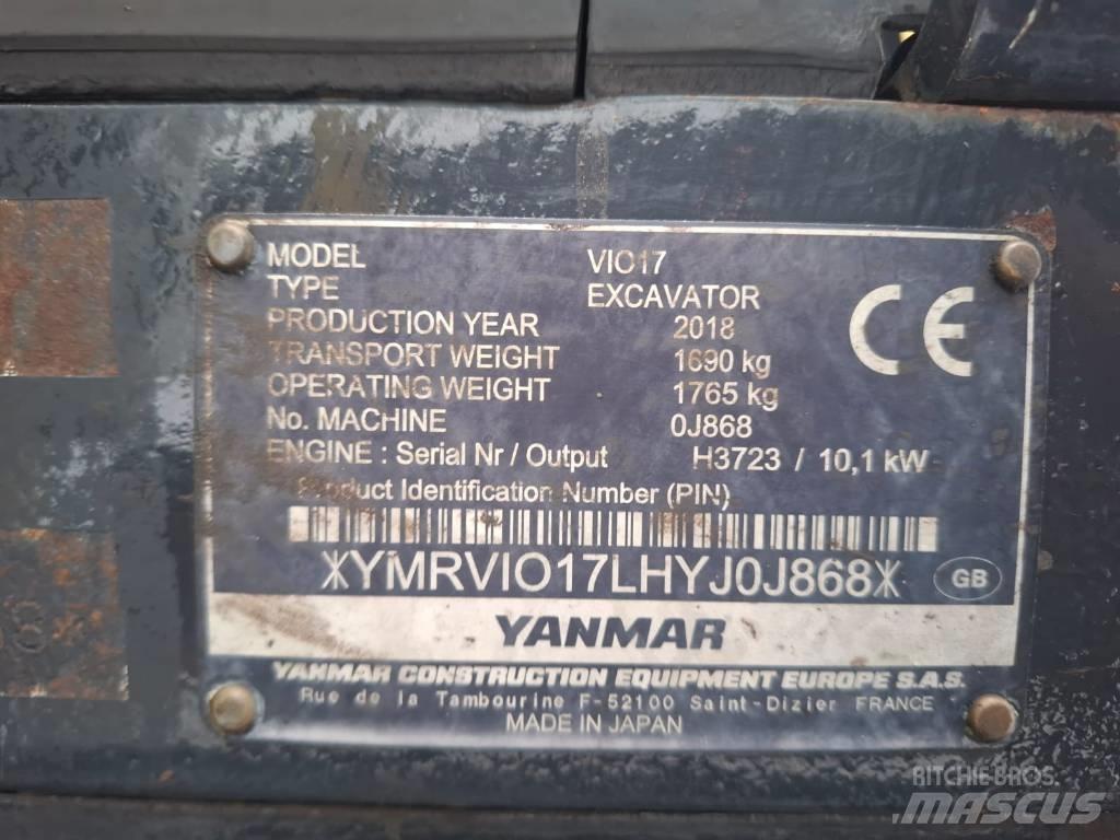 Yanmar Vio 17 Mini ekskavatoriai < 7 t