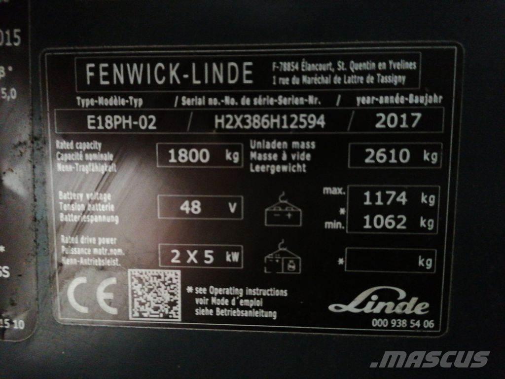 Linde E18PH Elektriniai šakiniai krautuvai
