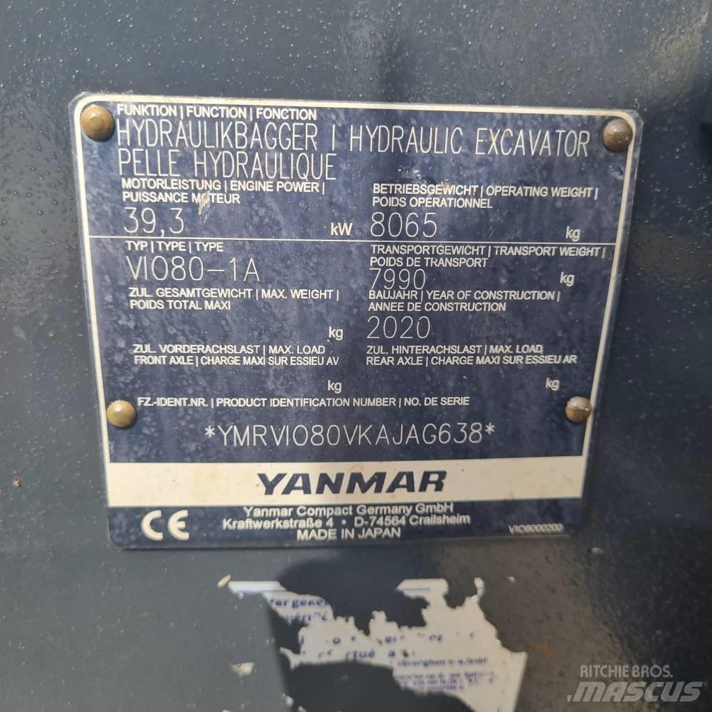 Yanmar Vio 80-1A Vidutinės galios ekskavatoriai 7-12 t