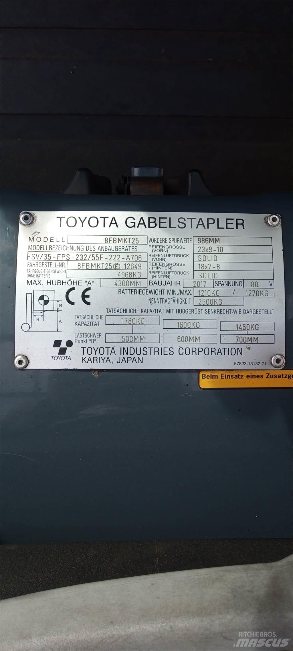 Toyota 8FBMKT25 Elektriniai šakiniai krautuvai
