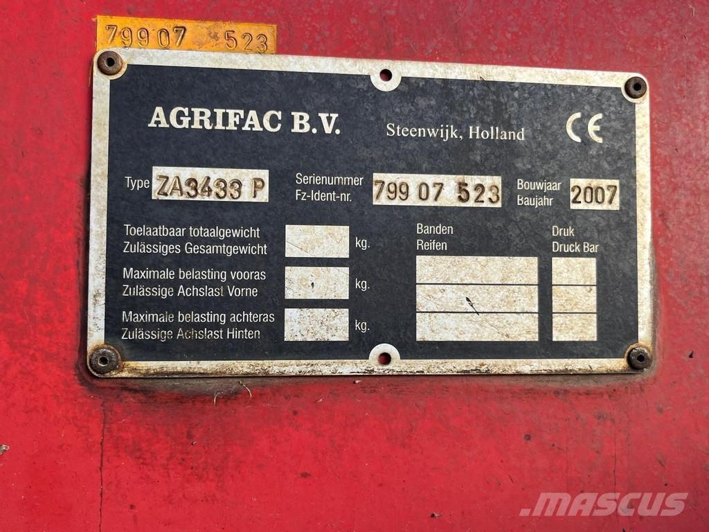 Agrifac ZA3433 Kiti derliaus nuėmimo įrengimai