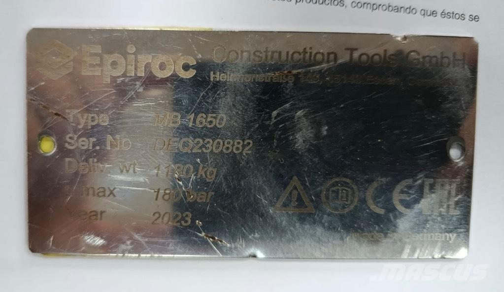 Epiroc MB1650 Hidrauliniai kūjai / Trupintuvai