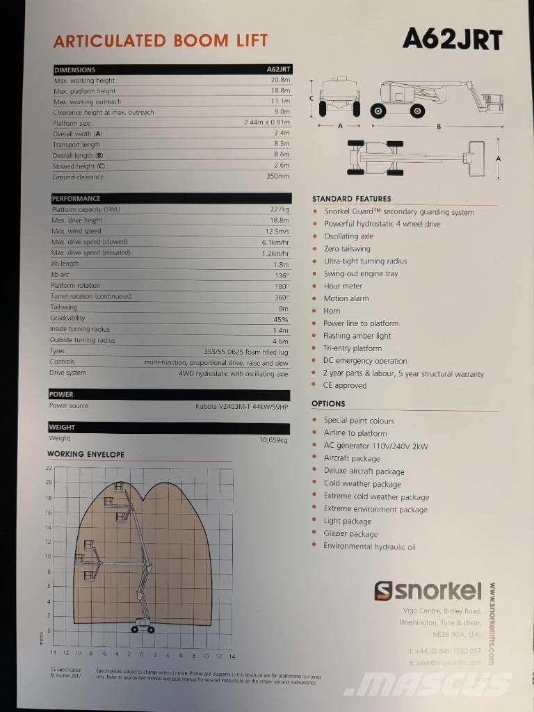 Snorkel A 62 J RT Alkūniniai keltuvai