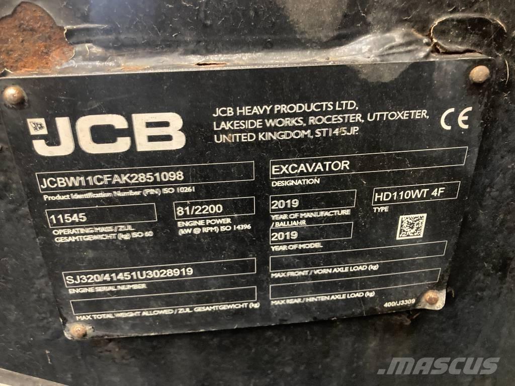 JCB Hydradig HD110W Ratiniai ekskavatoriai
