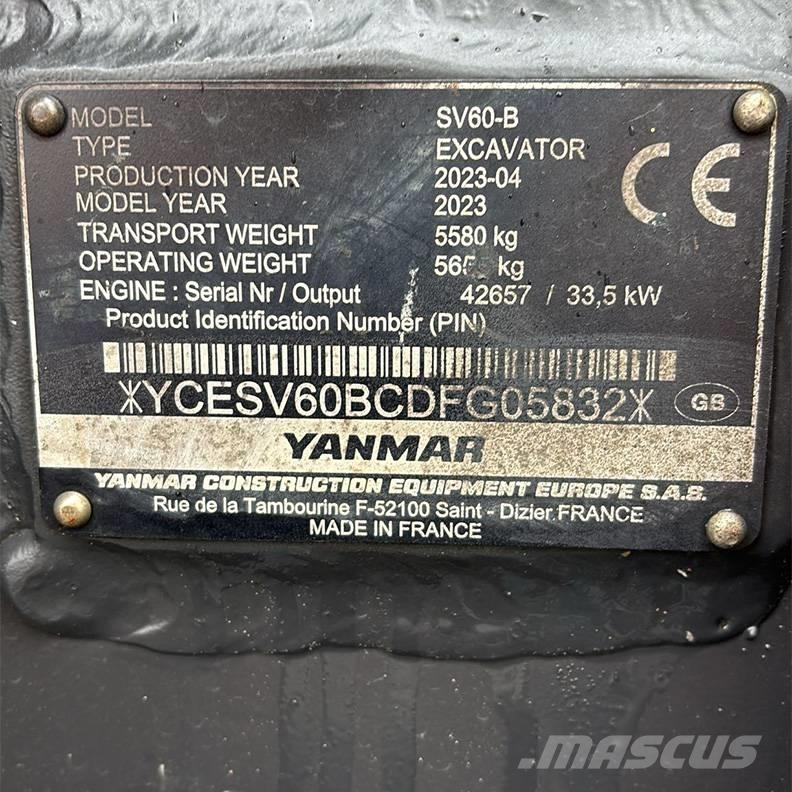 Yanmar SV60-B Mini ekskavatoriai < 7 t