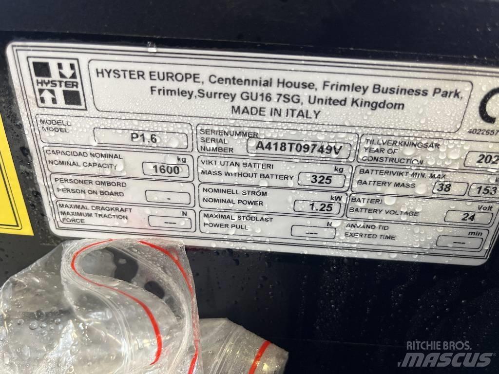 Hyster P 1.6 Mažų aukščių keltuvai