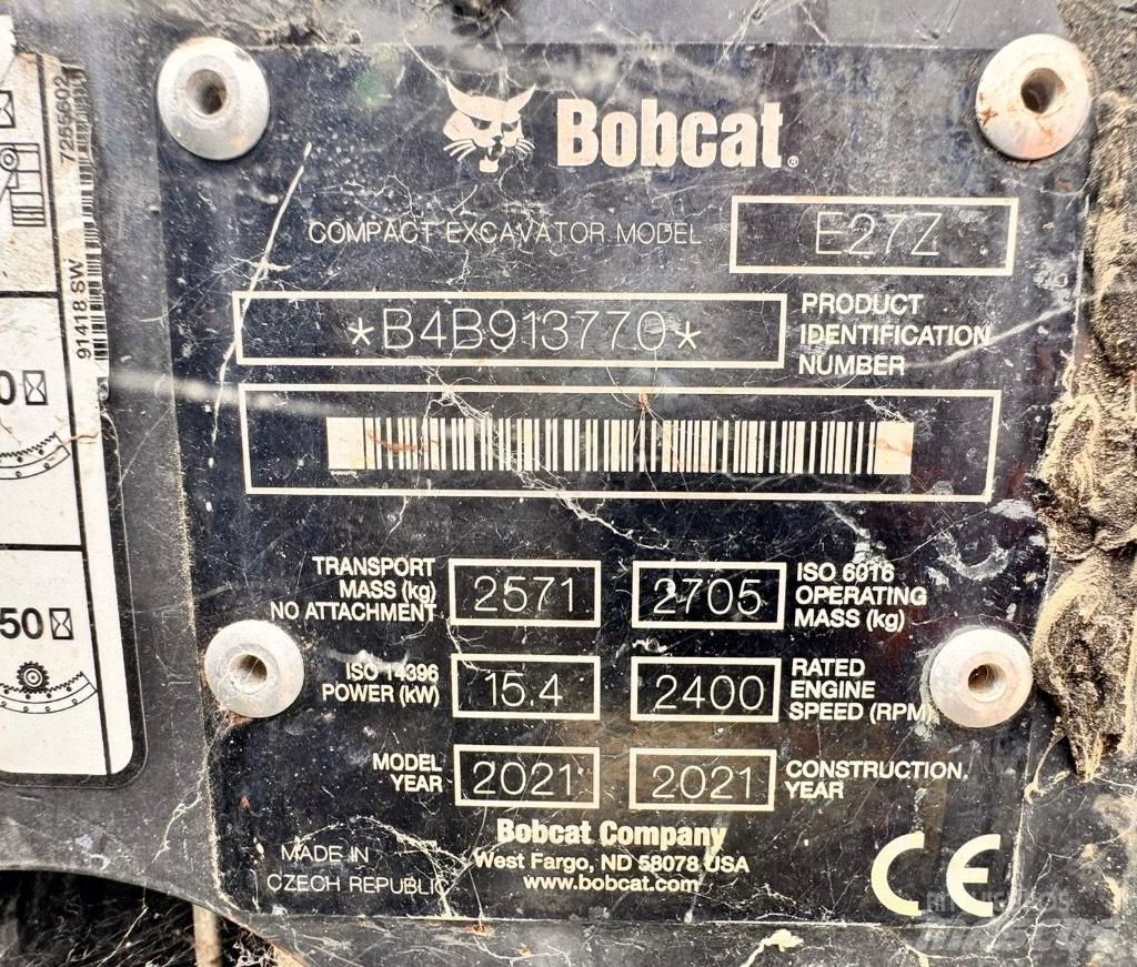 Bobcat E 27z Mini ekskavatoriai < 7 t
