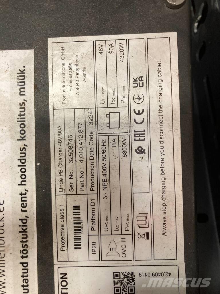 Linde R 14 Šakiniai krautuvai su prailgintu keltuvu