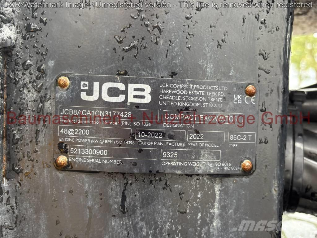 JCB 86C-2 TAB -Demo- Vidutinės galios ekskavatoriai 7-12 t