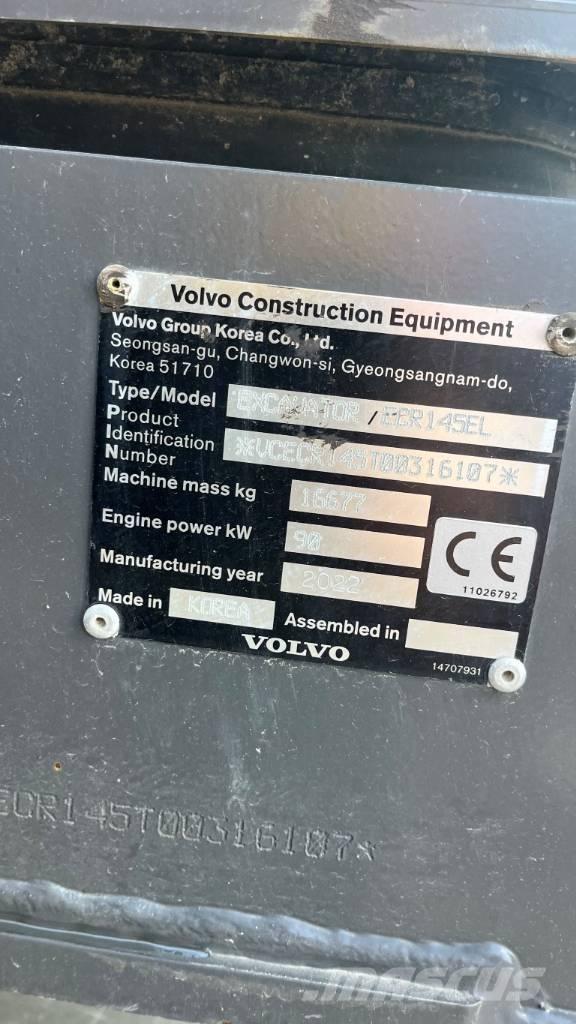 Volvo ECR145EL Vikšriniai ekskavatoriai
