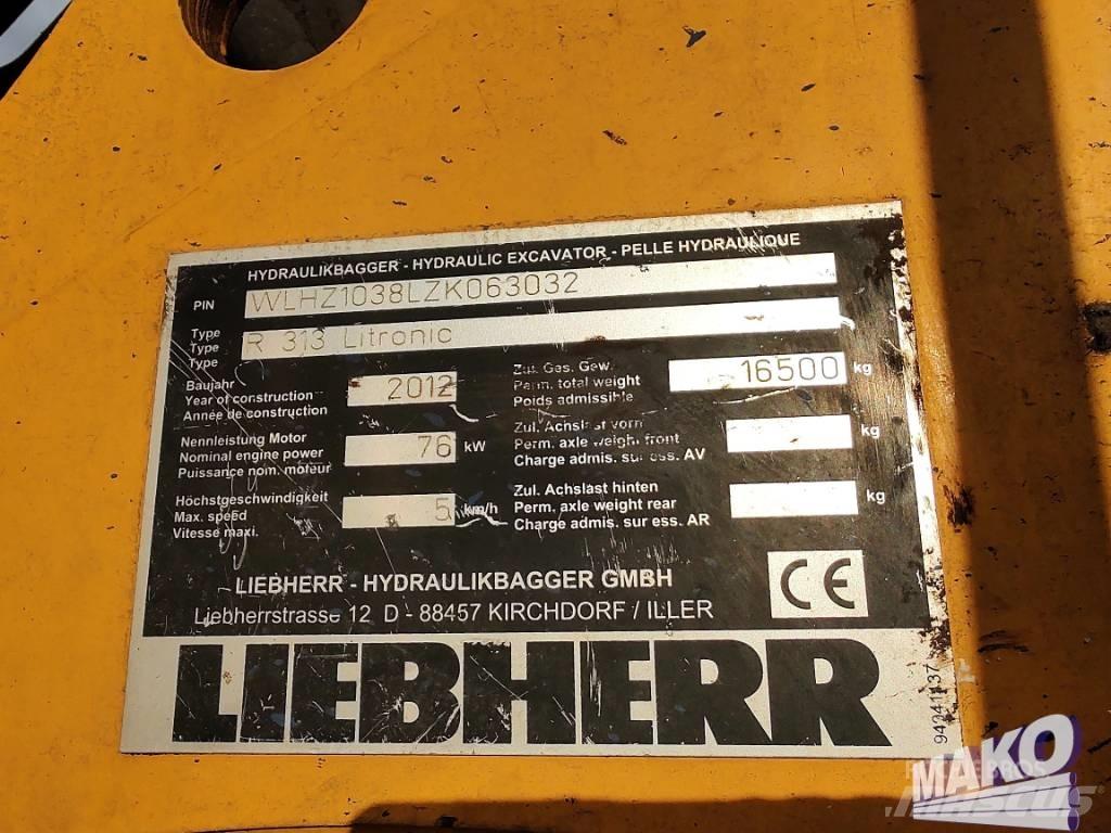Liebherr R 313 Vikšriniai ekskavatoriai