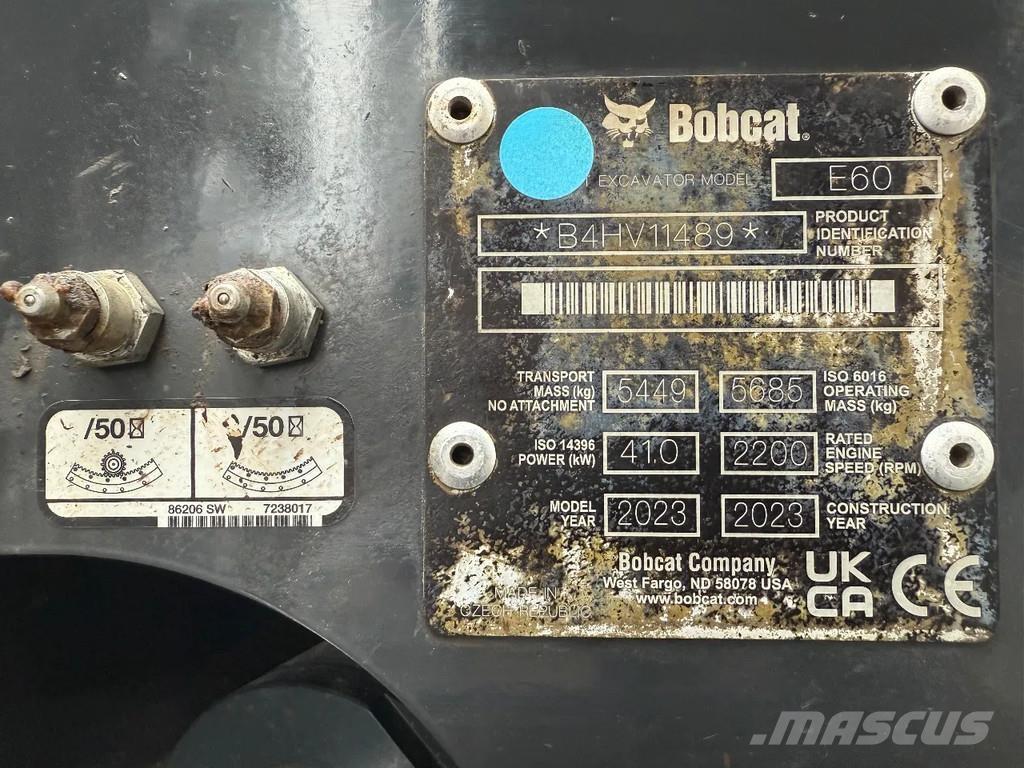 Bobcat E60 Mini ekskavatoriai < 7 t