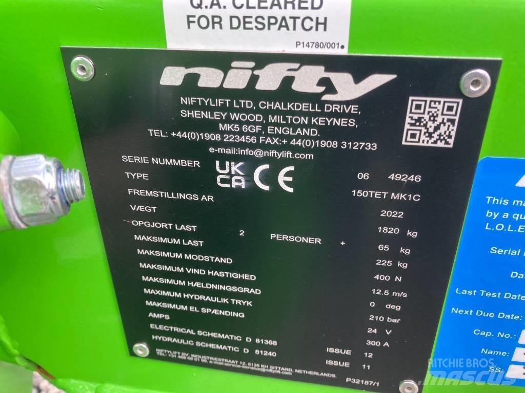 Niftylift 150TET Ant priekabų montuojamos kėlimo platformos