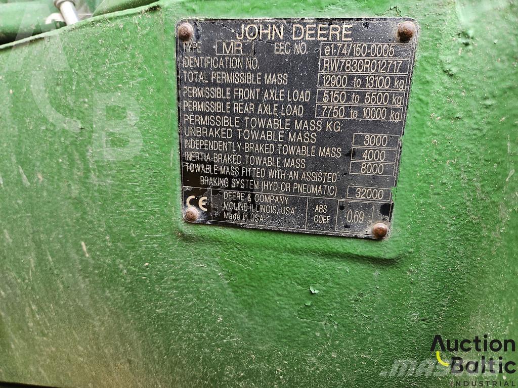 John Deere 7830 Traktoriai