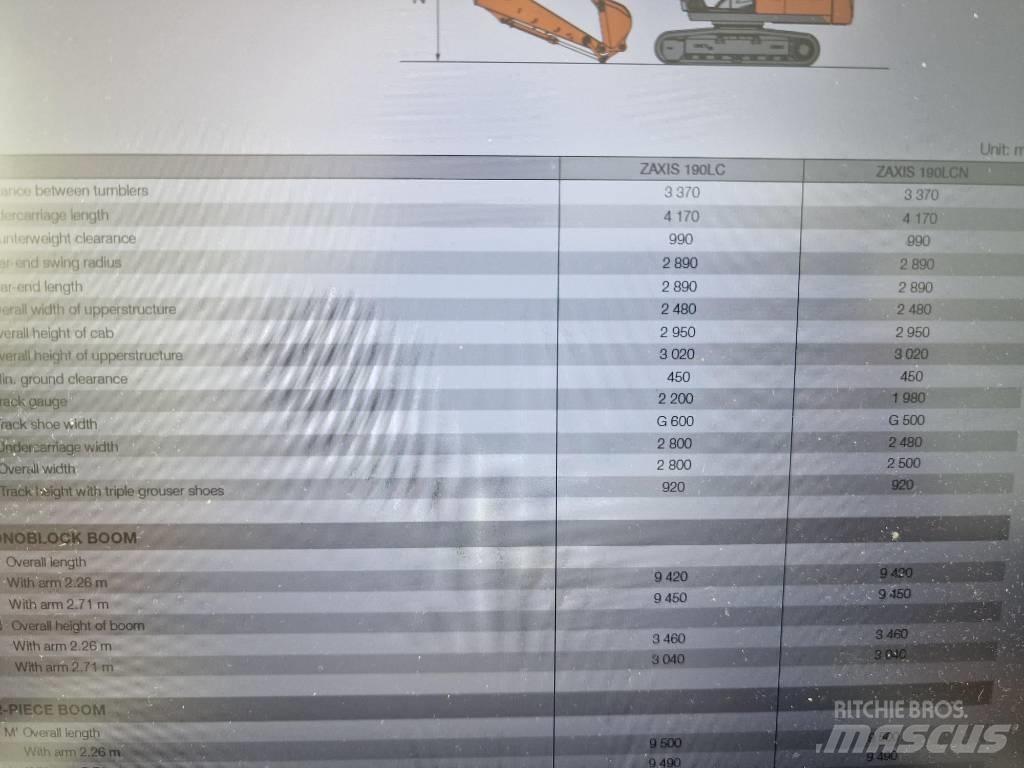 Hitachi ZX190LC-6 Vikšriniai ekskavatoriai