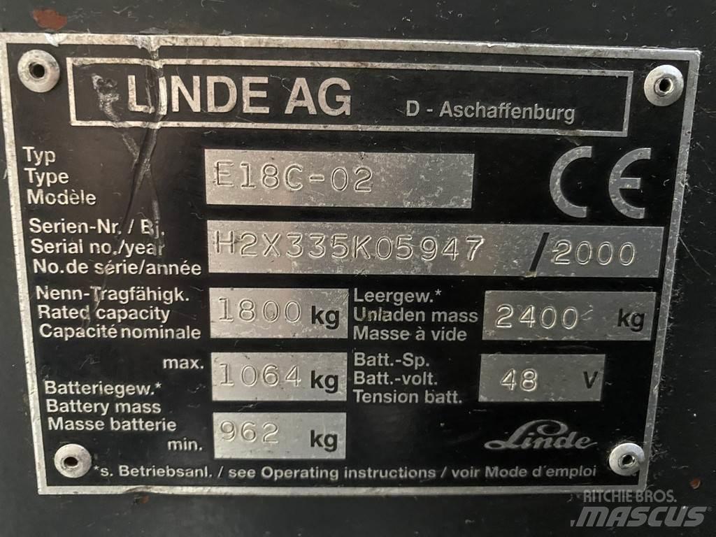 Linde E18C-02 Elektriniai šakiniai krautuvai