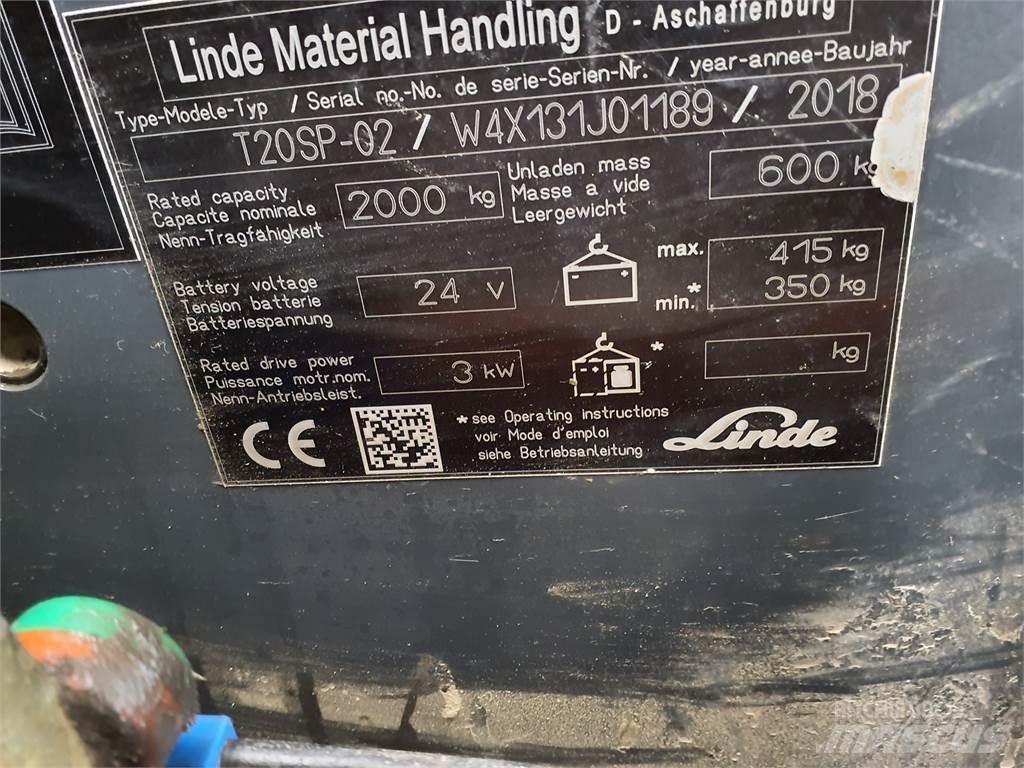 Linde T20SP kurz Mažų aukščių keltuvai