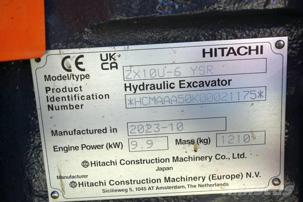 Hitachi ZX 10U-6 Mini ekskavatoriai < 7 t