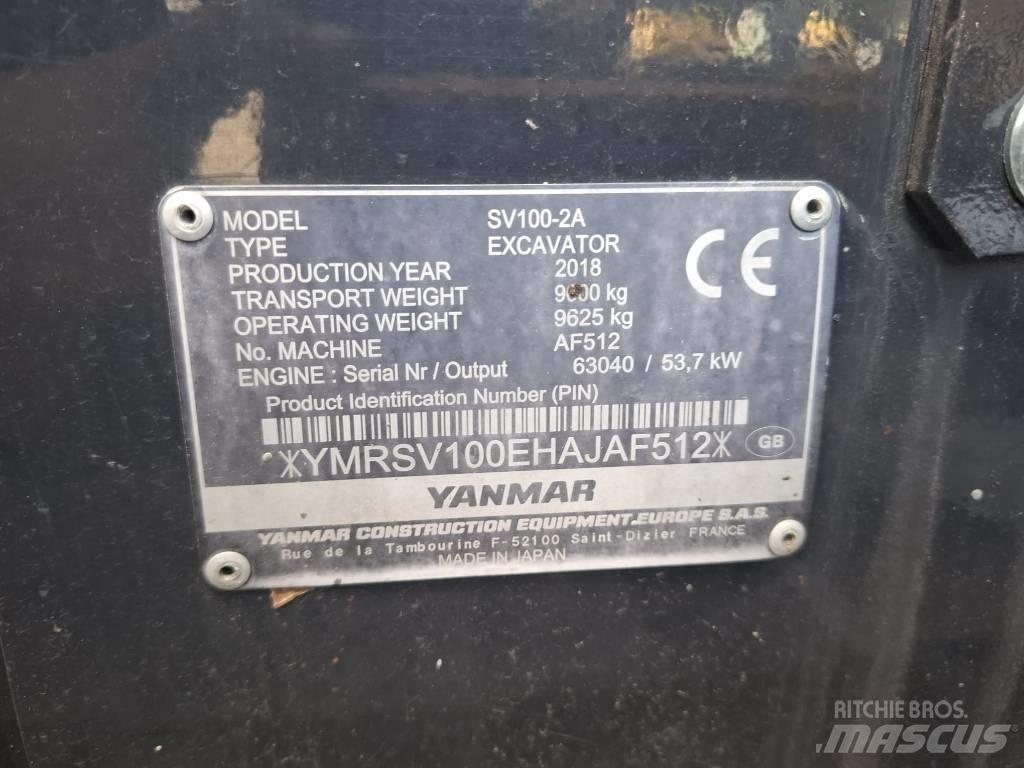 Yanmar SV 100-2A Vidutinės galios ekskavatoriai 7-12 t