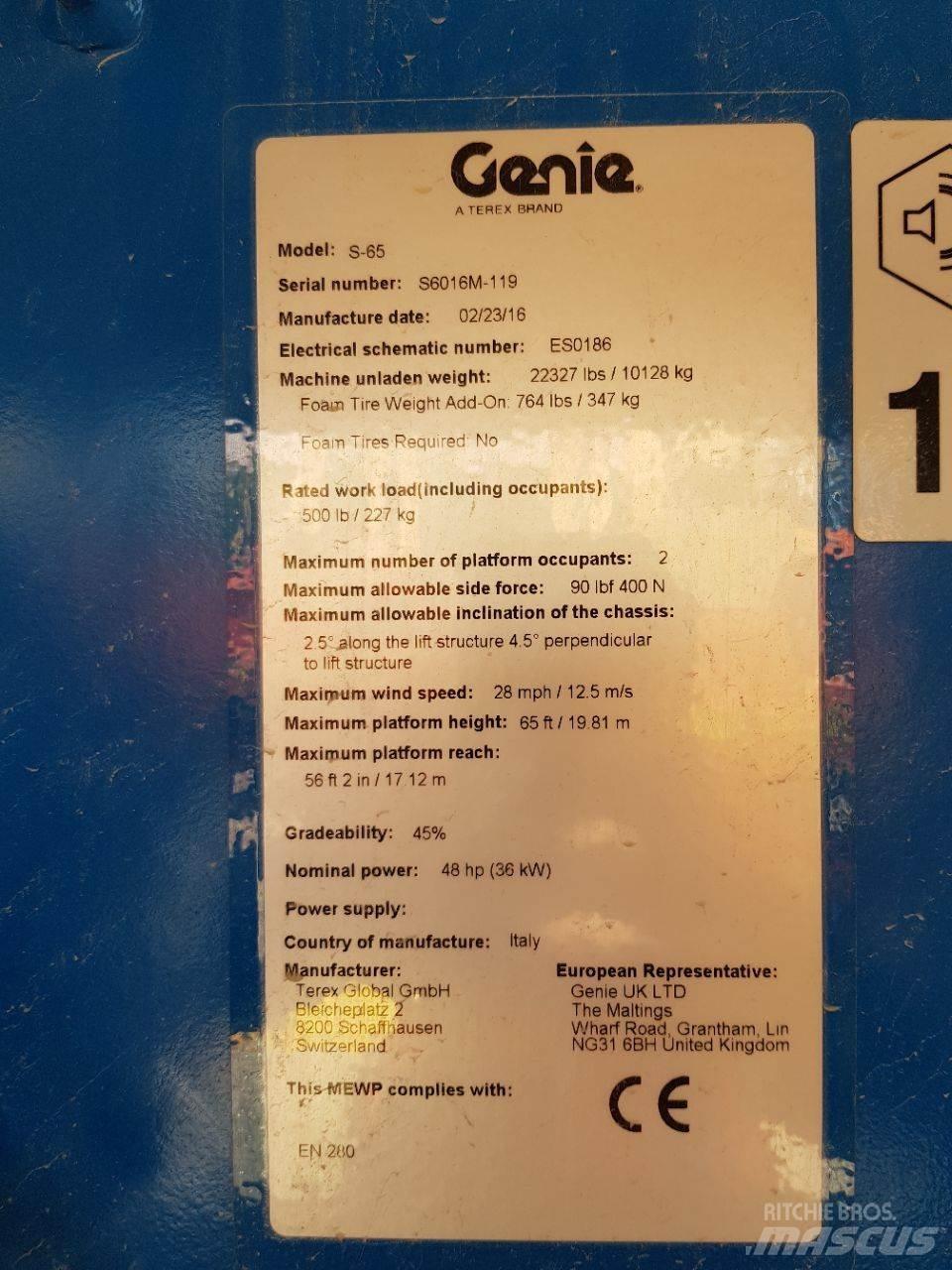Genie S65 Teleskopiniai keltuvai