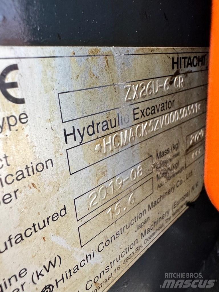 Hitachi 26U-6 CR Mini ekskavatoriai < 7 t