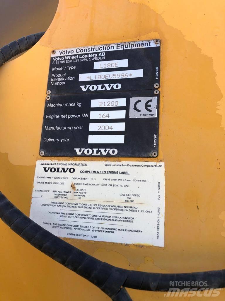 Volvo L 180 E Naudoti ratiniai krautuvai