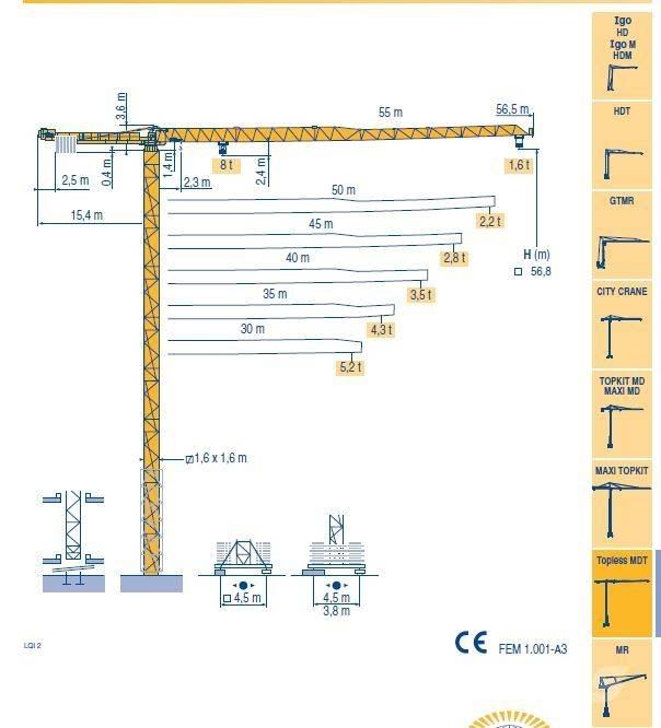 Potain MDT 132 G8 Bokštiniai kranai